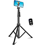 Sensyne 62' Phone Tripod & Selfie Stick, Extendable Cell Phone Tripod Stand with Wireless Remote and Phone Holder, Compatible with iPhone Android Phone, Camera