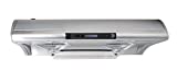 Hauslane | Chef Series 30” C400 Range Hood Slim Under Cabinet Kitchen Extractor - Stainless Steel Design with Self Cleaning - 6-Speed Setting, 750 CFM Exhaust Fan and Halogen Lamp - 3-Way Venting