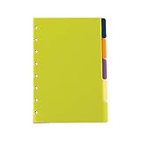Staples? Arc Notebook Poly Index Dividers, Junior-sized, Assorted Colors, Set of 5