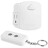 DEWENWILS Remote Control Outlet, Upgraded Version Wireless Remote Light Switch for Lamp, Household Appliances, 15A/1875W, 100 FT Long Range, Compact Side Plug, ETL Listed, White