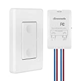 DEWENWILS Wireless Light Switch and Receiver Kit, Wall Switch Remote Control Lighting Fixture for Ceiling Lights, Fans, Lamps, No in-Wall Wiring Required, 100 Ft RF Range, Programmable