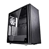 Fractal Design Define C Tempered Glass - Compact Mid Tower Computer Case - ATX - High Airflow and Silent Computing with ModuVent Technology - 2X 120mm Silent Fans Included - PSU Shroud - Black TG