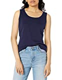 Hanes Women's Cotton Tank, navy, MEDIUM