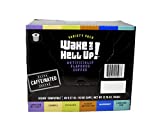 Wake The Hell Up! Variety Pack Flavored Single Serve Coffee Pods | Ultra-Caffeinated Coffee For K-Cup Compatible Brewers | 48 Count, 2.0 Compatible Pods | Perfect Balance of High Caffeine & Great Flavor