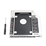 2nd 2.5'' SATA HDD SSD Hard Drive Disk DVD CD ROM Optical SuperDrive Caddy Tray Adapter for Apple Unibody MacBook/MacBook Pro 13 15 17 Early mid Late 2008 2009 2010 2011 2012.etc