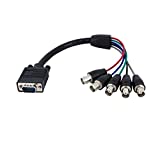 StarTech.com 1 ft. (0.3 m) VGA to BNC Cable - HD15 VGA to 5 BNC - Male/Female - BNC Cable - (VGABNCMF1),Black