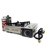 Gas ONE Propane or Butane Stove GS-3400P Dual Fuel Portable Camping and Backpacking Gas Stove Burner with Carrying Case Great for Emergency Preparedness Kit (Gold)