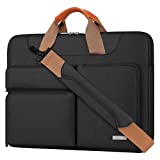 Lacdo 15.6 Inch 360° Protective Laptop Shoulder Bag Sleeve Case for 15.6' Acer Aspire, Predator, Dell Inspiron, ZenBook 15 VivoBook, HP Pavilion, Lenovo IdeaPad 330, ThinkPad E590 Computer Bag, Black