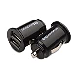 Cable Matters 2-Pack 10W 2A Flush Mount Mini Dual USB Car Charger with Smart Charging Chipset for iPhone 15, 15 Pro, Samsung Galaxy S23, S23 Ultra, Google Pixel 7a, Pixel 7 Pro, and More