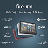 Fire HD 8 tablet, 8' HD display, 32 GB, latest model (2020 release), designed for portable entertainment, Black