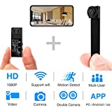 Hidden Spy Camera,1080P HD WiFi Mini Camera Portable Wireless Security Cameras Video Recorder IP Cameras Nanny Cam with DIY Interchangeable Lens/Motion Detection for Home Monitoring(New APP)