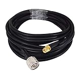 16.4ft (5M) 5D-FB Ultra Low Loss Bars LTE Cell Phone Signal Booster Coaxial Cable SMA Male to N Male Connector Pure Copper for Outside Antenna 3G 4G Router