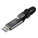 PNY 128GB DUO LINK iOS USB 3.0 OTG Flash Drive for iPhone & iPad and Computers - External Mobile Storage for photos, videos, and more