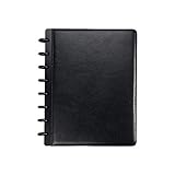Staples? Arc Customizable Leather Notebook System, Black, 6-3/4' x 8-3/4