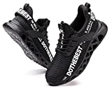 Furuian Steel Toe Shoes for Men Lightweight Indestructible Work Sneakers for Women Puncture Proof Comfortable Slip On Safety Shoes for Industrial,Coustruction