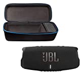 JBL Charge 5 Portable Waterproof Wireless Bluetooth Speaker Bundle with divvi! Protective Hardshell Case - Black