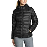 Eddie Bauer Women's CirrusLite Down Hooded Jacket, Black Regular XL