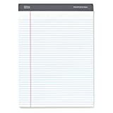 Office Depot Brand Professional Legal Pad, 8 1/2' x 11 3/4', Narrow Ruled, 200 Pages (100 Sheets), White, Pack of 4