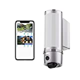 FREECAM Floodlight Camera with Motion Lighting,HD 1080P Outdoor Security WiFi Camera with Night Vision,Two-Way Talk and Siren Alarm, Built-in 16GB SD Card and Support Cloud Storage L910SL
