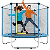60' Trampoline for Kids - 5 Ft Indoor or Outdoor Mini Toddler Trampoline with Safety Enclosure, Birthday Gifts for Kids, Gifts for Boy and Girl, Baby Toddler Trampoline Toys, Age 1-8