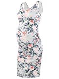 BBHoping Women's Maternity Sleeveless Dresses Maternity Tank Dress Mama Baby Shower Pregnancy Dress（A-Artistic Flower，XL）