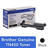 Brother Genuine High Yield Toner Cartridge, TN450, Replacement Black Toner, Page Yield Up To 2,600 Pages