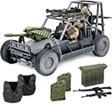 Click N' Play Military Desert Patrol Vehicle (DPV) Buggy 16 Piece Play Set with Accessories