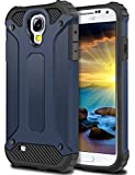 WOLLONY Galaxy S4 Case, Rugged Hybrid Dual Layer Hard Shell Armor Protective Back Case Shockproof Cover for Galaxy S4 Case - Slim Fit - Heavy Duty - Impact Resistant Bumper(Deep Blue)