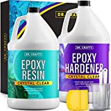 DR CRAFTY Clear Epoxy Resin - Deep Pour Epoxy Casting Resin Kit - Clear Epoxy Resin for Resin Molds, Table Top, Art Resin, Craft, Jewelry Casting, DIY, Tumblers & Wood - 1 Gallon, 2 Part Resin Kit