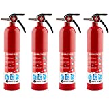 First Alert HOME1 Rechargeable Home Fire Extinguisher 4-Pack, Red | UL Rated 1-A:10-B:C | All-Metal Fire Extinguisher with Pull Pin & Safety Seal | U.S. Coast Guard Approved for Marine Use