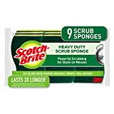 Scotch-Brite Heavy Duty Scrub Sponges, For Washing Dishes and Cleaning Kitchen, 9 Scrub Sponges