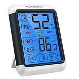 ThermoPro TP55 Digital Hygrometer Indoor Thermometer Humidity Gauge with Jumbo Touchscreen and Backlight Temperature Humidity Monitor