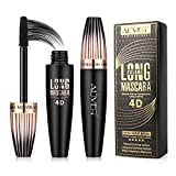 4D Fiber Eyelash Mascara, Natural Waterproof Lasting Lash Mascara Black Volume, Lengthening Thickening Softer Fuller Lashes Amplify Eyelash Primer Brush Black